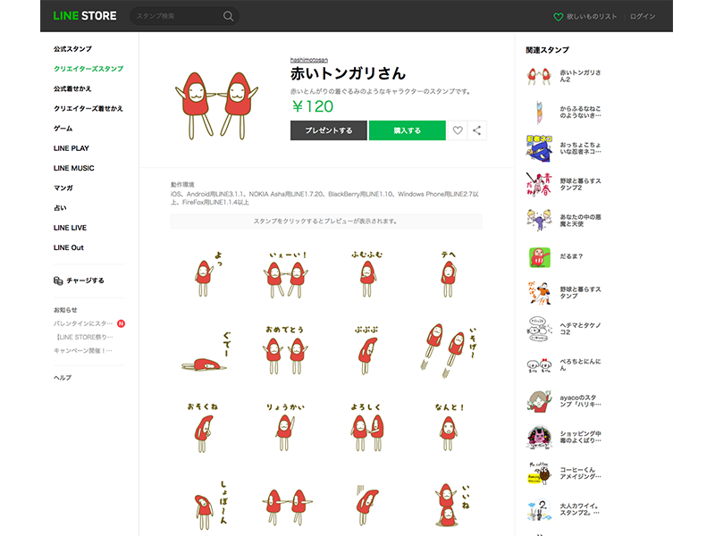 赤いトンガリさん